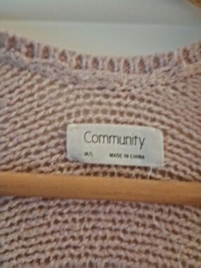 Community ~ Soft Pink Open-Knit Slouchy Cardigan Sweater (M/L)